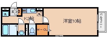 フローラルアベニュー(1K/2階)の間取り写真
