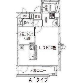 グレイスヒル高嶺(ワンルーム/2階)の間取り写真