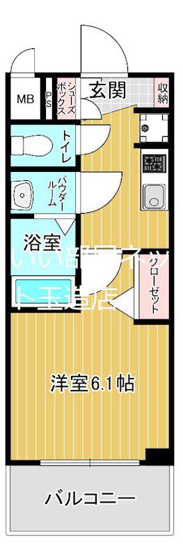 プレサンス東小橋エレディータ(1K/8階)の間取り写真