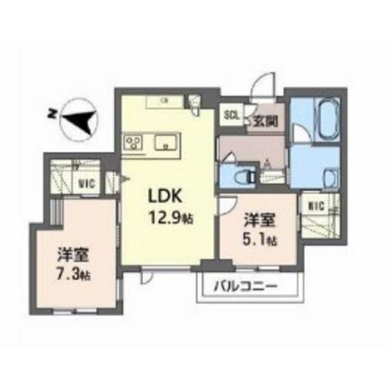 GRANRIA西公園(2LDK/3階)の間取り写真
