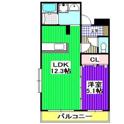 FINE STAGE E.ST(1LDK/1階)の間取り写真
