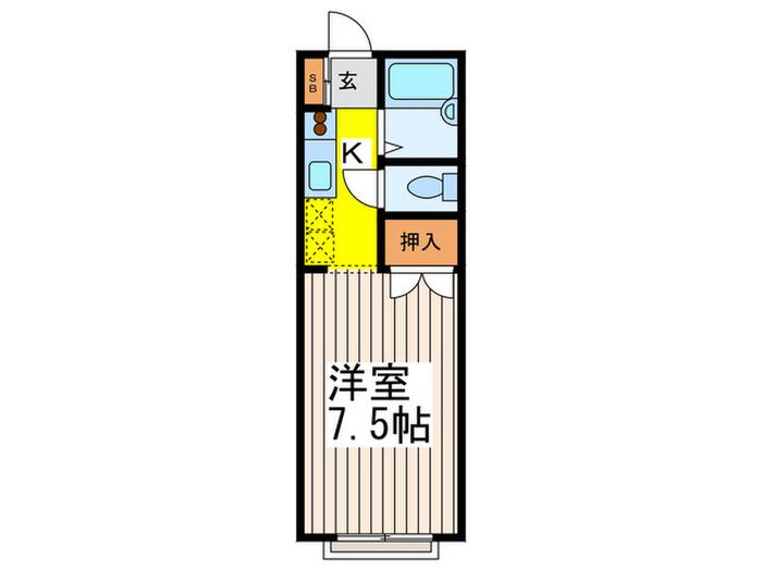 タピオラ(1K/2階)の間取り写真