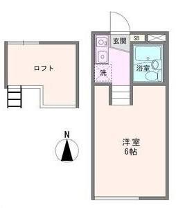 ジュネパレス門井II B棟(1K/1階)の間取り写真