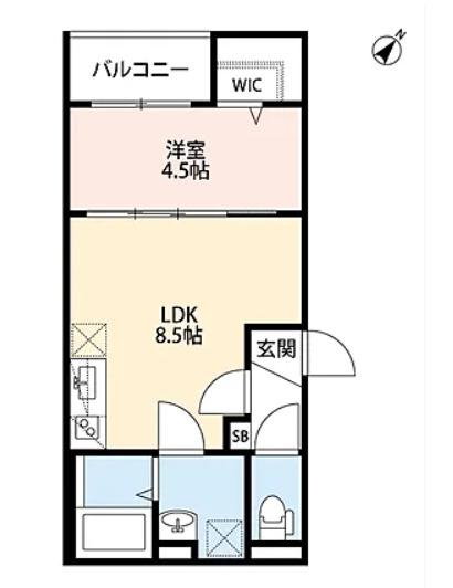 コンフォートM(1LDK/1階)の間取り写真
