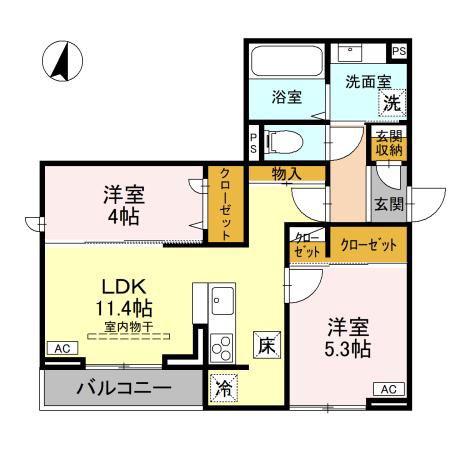 ARTEMIS(2LDK/1階)の間取り写真