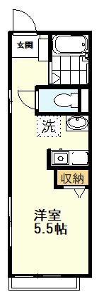 シェソワ(ワンルーム/1階)の間取り写真