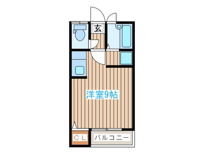 ブルーランドヒルズ(ワンルーム/1階)の間取り写真