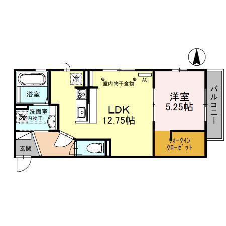 クラベール(1LDK/3階)の間取り写真