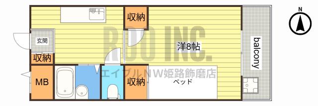 MY-R太子(ワンルーム/1階)の間取り写真