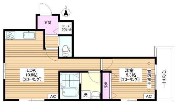 フローラ新桜台(1LDK/3階)の間取り写真