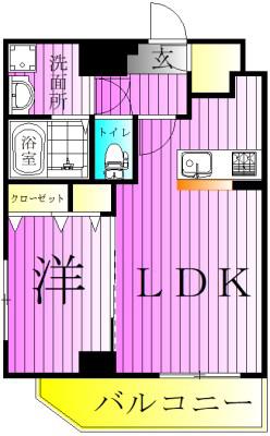 GENOVIA北千住(1LDK/4階)の間取り写真