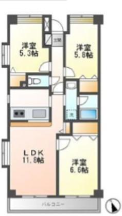 グレース代官IV(3LDK/1階)の間取り写真
