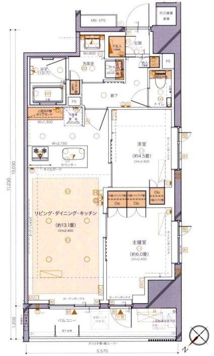 GREEN PARK 日本橋横山町(2LDK/5階)の間取り写真