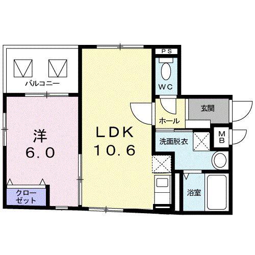 セレッソ マサキ(1LDK/3階)の間取り写真