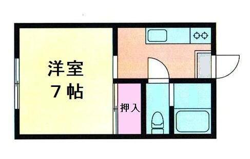 ニューハイツ(1K/1階)の間取り写真