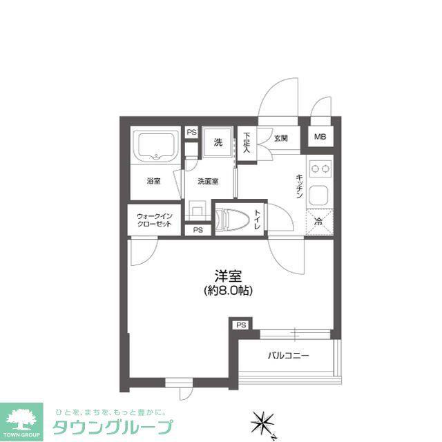 GRAN PASEO 四谷若葉(1K/4階)の間取り写真
