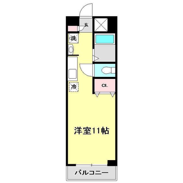 フィットハイム日の出(ワンルーム/3階)の間取り写真