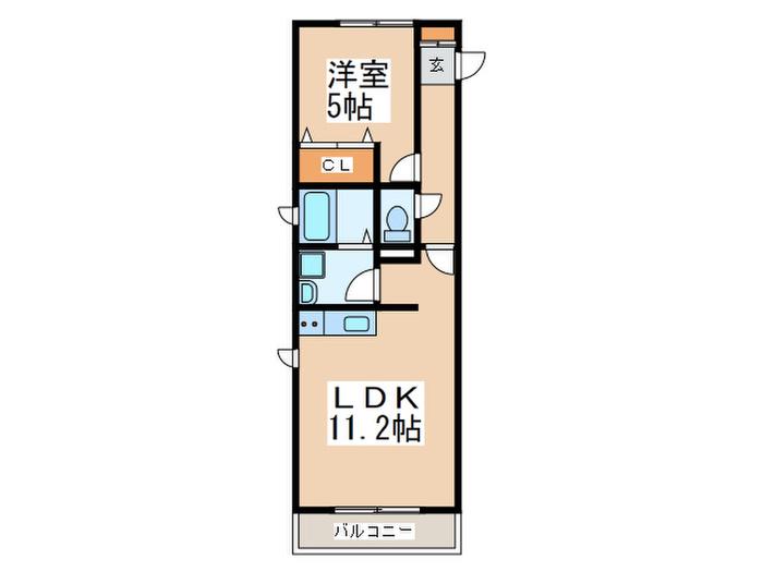 サンテラス市ヶ尾(1LDK/2階)の間取り写真