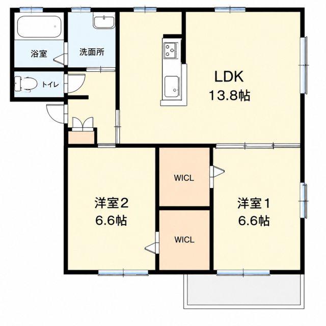 クロノス(2LDK/2階)の間取り写真