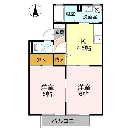 シェル駒生(2K/2階)の間取り写真