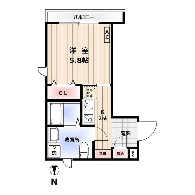 香林II中野新橋(1K/1階)の間取り写真
