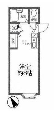 プラザK大倉山(ワンルーム/2階)の間取り写真