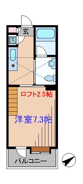 サンヴィレッジ17(1K/2階)の間取り写真