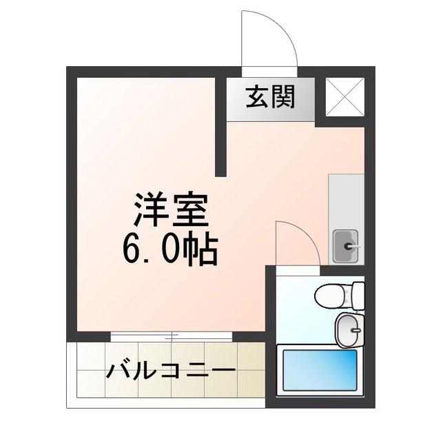 ウィン長居西(ワンルーム/3階)の間取り写真