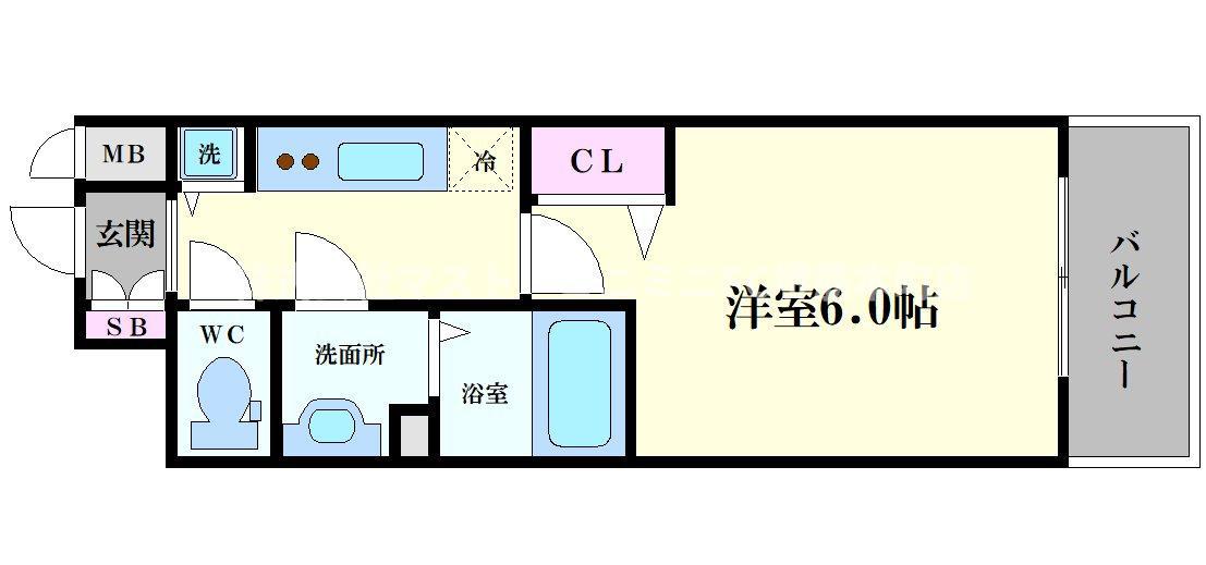 プレサンス梅田東アルファ(1K/6階)の間取り写真