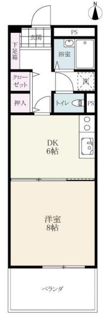 パークサイド松島II(1DK/4階)の間取り写真