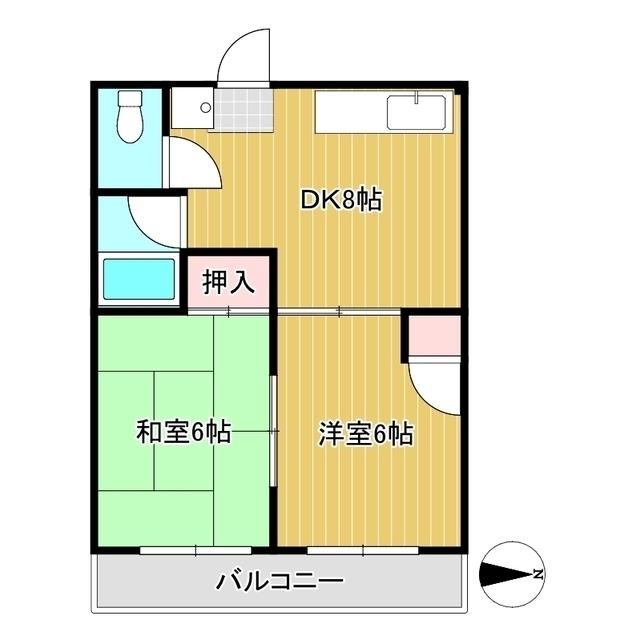 カレント松原(2DK/3階)の間取り写真