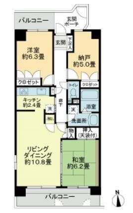 東急ドエルアルス千住(2SLDK/11階)の間取り写真