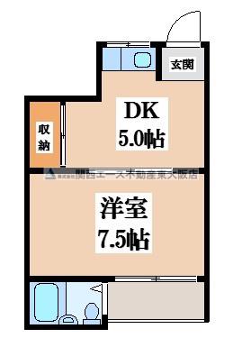 枚岡西ハイツ(1DK/2階)の間取り写真