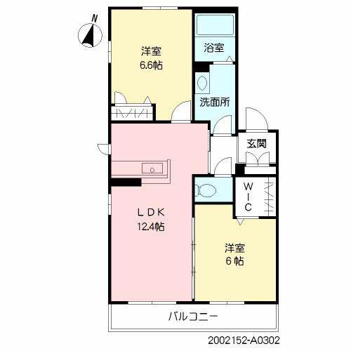 PRADO陣原 (2LDK/3階)の間取り写真