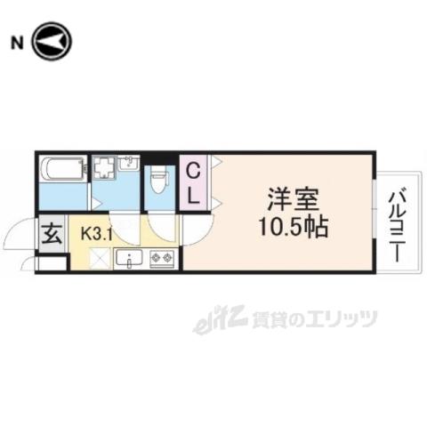 MARKVILLA IKOMA(1K/3階)の間取り写真