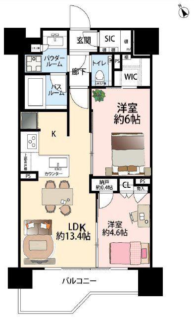 シティハウス中目黒ステーションコート(2LDK/11階)の間取り写真