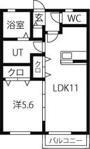 フロンティア泉(1LDK/2階)の間取り写真