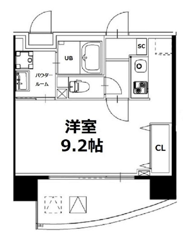 神楽坂5丁目ビル(ワンルーム/9階)の間取り写真