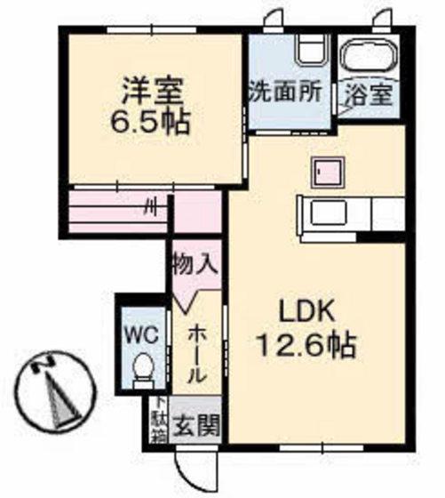 VESTA 壱番館(1LDK/1階)の間取り写真