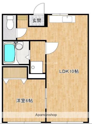 中園ハイツ(1LDK/2階)の間取り写真