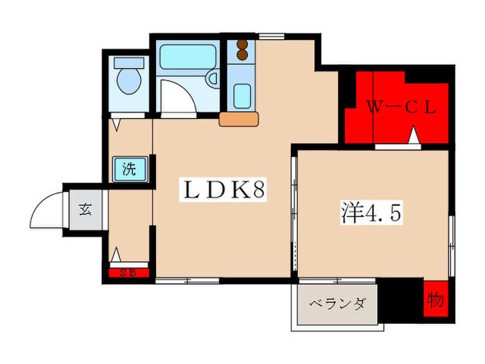 河野マンション(1LDK/4階)の間取り写真