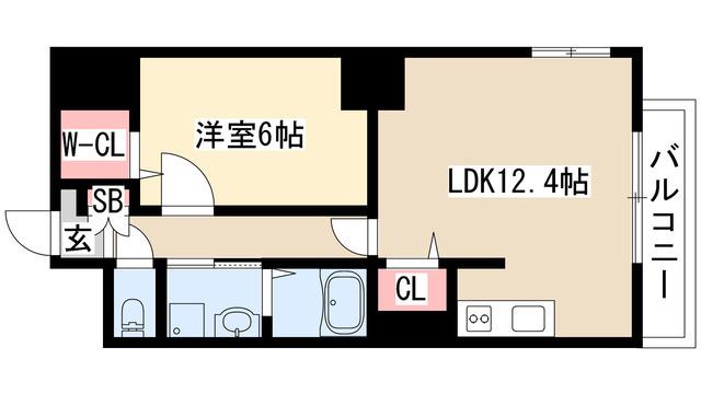 P-SQUARE SHUMOKU(1LDK/8階)の間取り写真