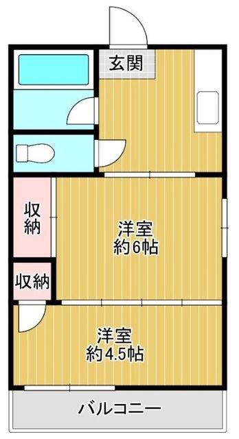 ムラカミ川口ビル(2K/4階)の間取り写真