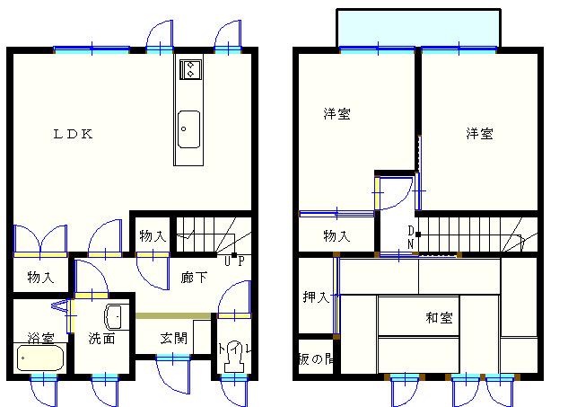 悠遊ハウス(3LDK/1階)の間取り写真
