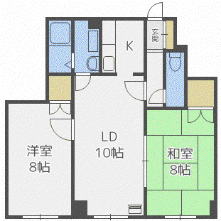 イシオカMS 1(2LDK/4階)の間取り写真