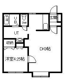 ロイヤルハイツ322B(1DK/1階)の間取り写真