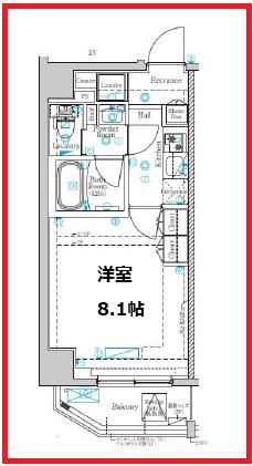 ディップス東十条駅前レジデンス(1K/2階)の間取り写真