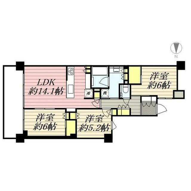 パークシティ高田馬場 部屋番号127(3LDK/1階)の間取り写真