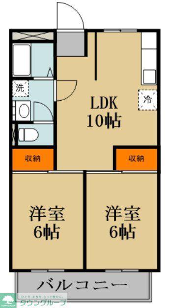 松原マンション(2LDK/3階)の間取り写真
