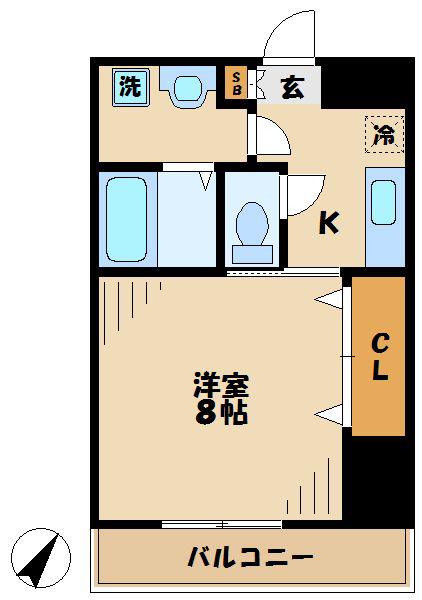 グランメール(1K/2階)の間取り写真